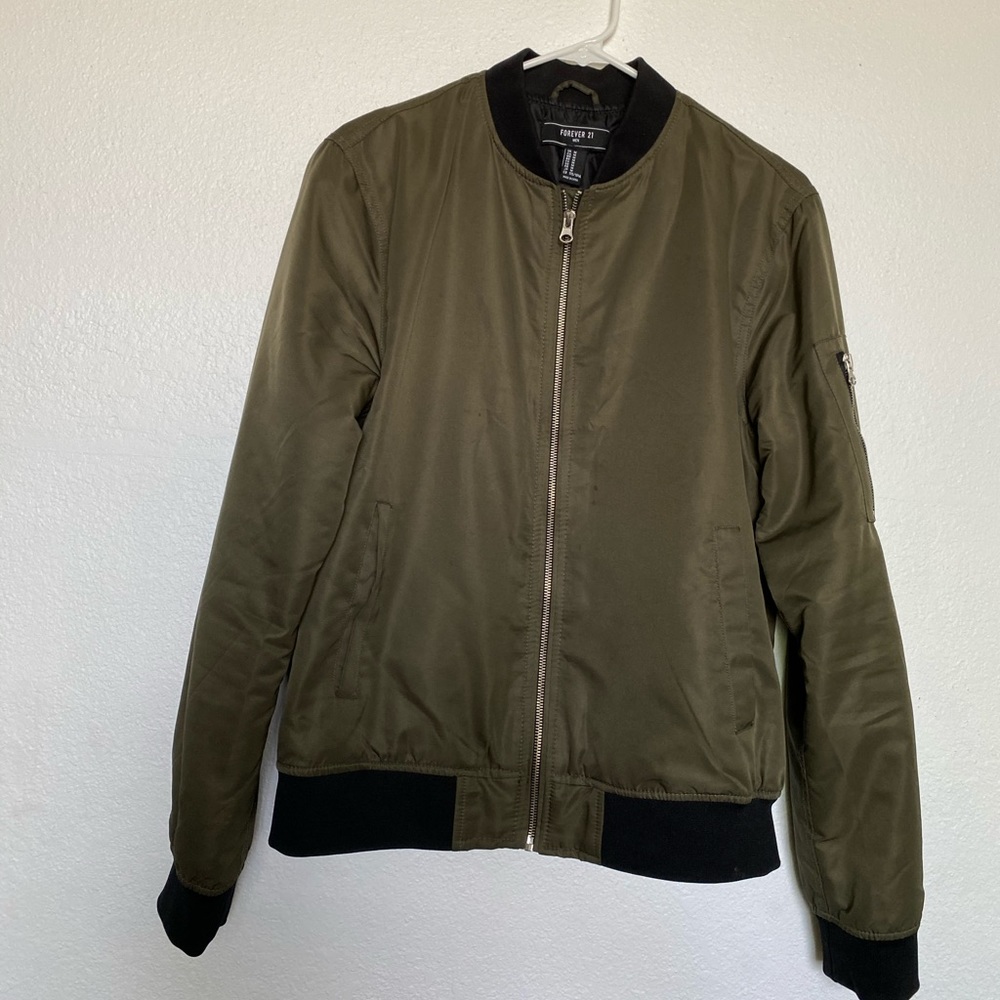 Olive Green Bomber Jacket